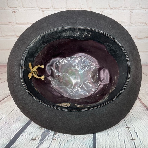 VTG Royal Stetson 60s Fedora Hats Size 7 1/8 Brown Fur Felt Driving Road Hat - Picture 5 of 9